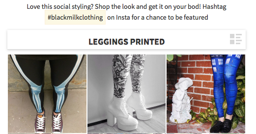 Black Milk Clothing strongly encourages customers to post photos to social media