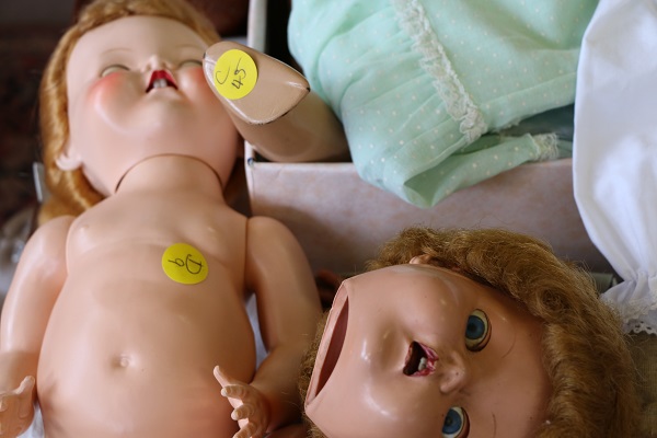 A hard plastic doll head awaiting assessment. Photo: Deniz Uzgun